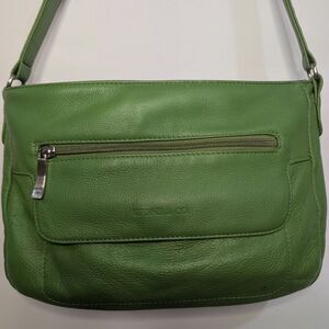 Stone & Co. Green Leather Shoulder Bag Kelly Green For Spring!‎